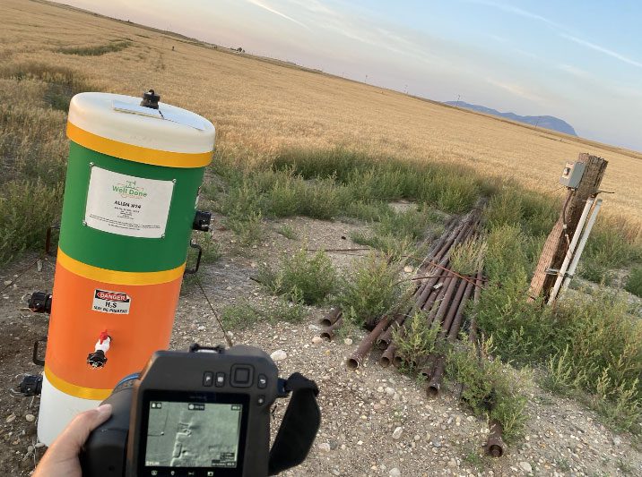A Montana Orphaned well that emits CO2