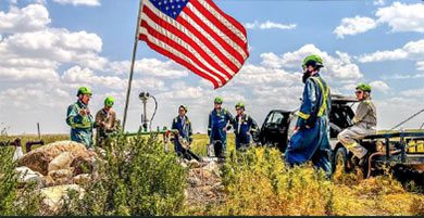 team reviewing an abandoned well